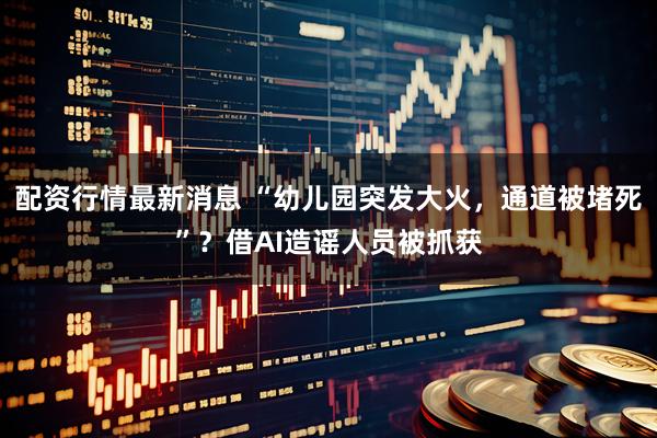 配资行情最新消息 “幼儿园突发大火，通道被堵死”？借AI造谣人员被抓获