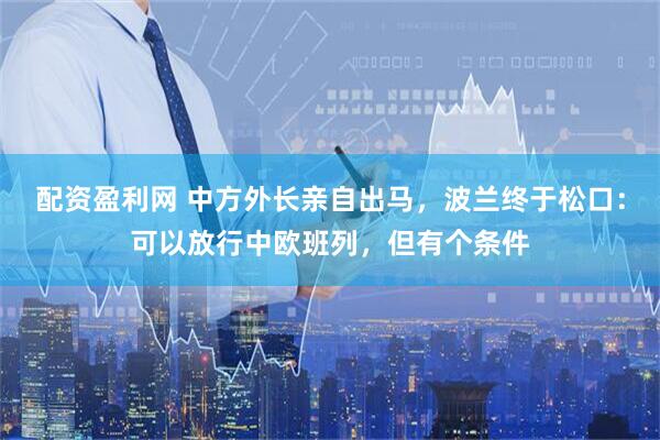 配资盈利网 中方外长亲自出马，波兰终于松口：可以放行中欧班列，但有个条件