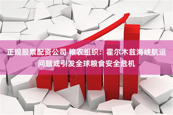 正规股票配资公司 粮农组织：霍尔木兹海峡航运问题或引发全球粮食安全危机